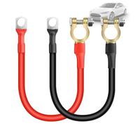 2 Pièces Câble De Batterie avec Cosse: Cable Batterie Voiture, 16mm², 50cm, Câbles De Connexion De Batteries pour Moto, Camion, Solaire, Camping-Car, Marine (Rouge, Noir)