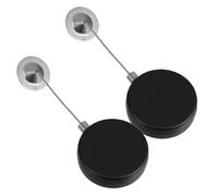 2 Pièces Câble de Sécurité Rétractable Noir Anti-vol | Cordon Télescopique Automatique, Fil Acier D’un Mètre, Embout Verrou et Capuchon Rond