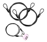 2 Pièces Câble en Acier gainé de Plastique Câble Antivol de Vélo Longueur 1m Sécurité pour Les Accessoires de vélo et de Moto pour Cadenas,Bagages en Plein Air Antivol à Disque et Antivol en U Noir