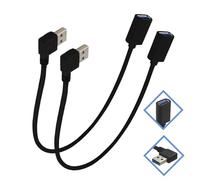 2 Pièces Câble Rallonge USB 3.0, Cable USB Male Femelle 30 cm, Rallonge Cabl US B Courte, Prise Coudée à 90 Degrés, Adaptateur USB A Mâle Coudé 3.0, Design Compact pour PC, Ordinateur Portable, TV