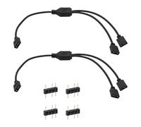 2 Pièces Câble Répartiteur ARGB 1 vers 2, Splitter ARGB 1 à 2, Synchronisation LED ARGB pour Ventilateurs PC et Châssis d'Ordinateur, Connecteur 3 Broches 5V, Compatible avec ASUS MSI ASRock Hubs ARGB