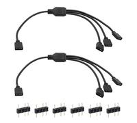 2 Pièces Câble Répartiteur ARGB 1 vers 3, Adaptateur de Câble RGB 5V 3 Broches, Extension LED ARGB pour Ventilateurs PC, Châssis d'ordinateur, Compatible avec Cartes Mères ASUS, MSI, Gigabyte, ASRock