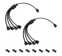2 Pièces Câble Répartiteur ARGB 3Pin Câble, Répartiteur de Ventilateur 1 à 4 Splitter Cable avec 8 Connecteurs Mâles 3 Pin, Câbles de Connexion 30 cm, pour Bande LED Strip et Ventilateurs,Sturdy and