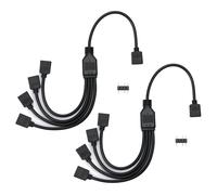 2 Pièces câble répartiteur ARGB,5 V,3 broches,cable rgb pc,1 prise vers 4 fiches,30 cm,pour refroidisseur CPU et ventilateur 5 V ARGB