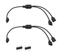 2 Pièces Câble Répartiteur LED ARGB, Connecteur ARGB 3 Broches 30cm 1 à 2 ARGB 5V pour Ventilateurs LED et Bandes Lumineuses RGB, Compatible ASRock ASUS MSI, Extension et Gestion de l'Éclairage PC