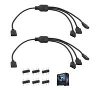 2 Pièces Câble Répartiteur PC ARGB 1 vers 3, Extension LED 5V 3 Broches pour Ventilateurs et Bandes Lumineuses, Compatible ASUS Aura MSI Mystic Gigabyte RGB Fusion, Synchronisation Éclairage PC Gaming