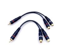 2 Pièces câble séparateur en y de 20cm, 1 prise rca mâle vers 2 connecteurs prise rca femelle pour audio vidéo domestique av, cinéma maison, amplificateur, amplificateur à tube et haut-parleurs