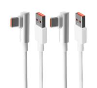 2 pièces Câble USB C 120W 6A 2M à 90 Degrés, Charge Rapide Turbo Compatible Xiaomi 14/13T/12T/11T Pro, Pour Redmi Note 14/13/12/11, POCO X7/X6/X5/F6/F5, Mi 11/Mi Pad 7/6 cable usb c charge rapide
