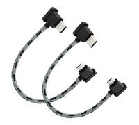 2 Pièces Câble USB C vers Micro USB, Câble Télécommande USB C vers Micro USB 15 cm, Câble de Données à Angle Droit, pour Télécommande DJI Mini SE/Mavic Mini/Air, Transfert Données Appareils Mobiles
