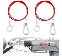 2 Pièces Câbles de Sécurité de Remorque, Ø 4 mm Cable de Securite Rupture en Acier inoxydable, Câble de Rupture 1 Mètre, Remorque à Câble avec Anneau pour Toutes Les Remorques Freinées Courantes-Rouge