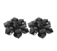 2 Pièces Cache-bouton Fleur Noir en Métal, Bijou Chic Réutilisable | Finition Brillante et Rhinestones Étincelants, Ceintures et Écharpes Lors de Fêtes