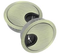2 Pièces Cache-câbles en Alliage de Zinc Rond 50mm de Bureau | Gestion des Fils, Protège le Plateau et Limite L’enchevêtrement, pour Plan de Travail et Poste Informatique