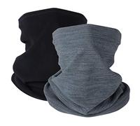 2 Pièces Cache Cou Tubulaire Hiver pour Homme et Femme, Tour de Cou Polaire Coupe-Vent Unisexe Multifonction Bandeau Écharpe pour Moto, Ski, Cyclisme et d'autres Sports de Plein air