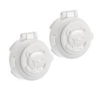 2 Pièces Cache du Bouton Marche Arrêt, ABS Blanc | Bouton de Démarrage Auto et Touche Ordinateur, Design Ours Décoratif, Anti Pression Accidentelle