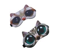 2 Pièces Cache-œil Chat en Coton Respirant pour Sommeil et Repos | Design Chat, Usage Nuit, pour Filles et Garçon et Filles, Bloque la Lumière, Accessoire Léger