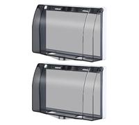 2 Pièces Cache-interrupteurs en Plastique pour Plaques 86 Type | Couvercle à Clapet, Design Double Position, Protection la Poussière, Usage Extérieur, Maison et Carport