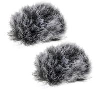 2 Pièces Cache-micro Anti-vent Noir en Imitation Plush, 5mm | Protection Souffle et Salive, Pose Rapide, Usage Bureau et Scène, Accessoire Élégant