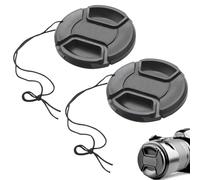 2 Pièces Cache Objectif,Cache Objectif 52mm,Bouchon d'objectif,Couvercle d'objectif caméra Frontale encliquetable,Couvercle d'objectif de caméra,Livré avec Petite Corde,Objectif de caméra pour 52MM