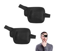 2 Pièces Cache Oeil pour Lunettes, Réglables Cache Oeil Gauche pour l'Oil Droit Confortable Cache-Oil Médical Noir