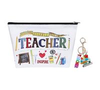 2 Pièces Cadeau Maitresse D'école, Trousse à Maquillage Porte-Clés Merci Maitresse Cadeau d'école Fin d'année Remerciements Professeure Assistante Maternelle (Inspiration)