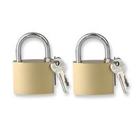 2 pièces Cadenas 32mm Petits Cadena Mini Clé de Laiton Cadenas avec Clés Compatible pour Sac de Voyage Sac à do Vélo Boîte à Outils Garage Portes et Fenêtre Casiers de Gym