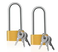2 Pièces Cadenas à Clé, Laiton, 6 Clés, Anse Longue, 30 mm, Bagage, Casier, Étanche, Sécurité, Sacs de Voyage, Valise, Armoires