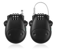 2 Pièces Cadenas Cable,Antivol Casque Moto,Cadenas Velo,Antivol Poussette,avec Mot de Passe à 3 Chiffres,70cm Noyau en Acier Inoxydable Rétractable Cadenas pour Moto,Vélo,Valises,Armoire
