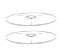 2 Pièces Cadre D'abat-jour Rétro E27 en Fer pour Éclairage DIY | Anneau et Cage en Maille, Diffusion Homogène, Installation Double Usage, Blanc pour Plafond et Études