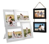 2 Pièces Cadre Photo 10x15 Cadres Pele Mele Mural Bois Multi Multiple Deco Accroche Photos Decoratif Lot Double Face Decoration Murale Chambre Salon Bureau Cadeau Anniversaire Femme Amie Homme