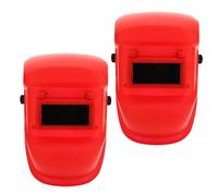 2 Pièces Cagoule de Soudage Rouge, Protection Visage et Yeux | PC Lentille, Usage en Soudure, Design Professionnel Élégant, Protection Faciale pour Atelier