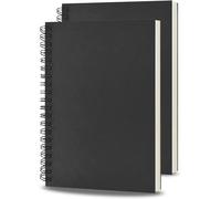 2 Pièces Cahier À Spirale,Notebooks A4 Blank,76 Pages / 38 Feuilles,Couverture Kraft Cahier,Carnet Croquis Spirale,Un Cahier À Spirale Noir,Pour Écoles Et Bureaux