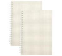 2 Pièces Cahier à Spirale Quadrillé Blanc, Écriture Fluide | Papier Lisse, Pages à Plat, pour Maths, Croquis et Journal Organisé, Style Simple et Moderne