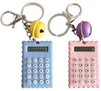 2 Pièces Calculateur De Biscuits, Mini Choses, Chaîne De Clés De La Calculatrice De Poche, Calculatrice Portable, Chaînes De Clés De Poche, Remorques D'Étudiants Pour Enfants.[Z426]