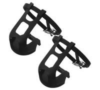 2 Pièces Cale-Pieds de Vélo Noir, Léger, Montage Facile | Plastique, Métal et Nylon, pour Bicyclettes, Réduit les Risques de Dommages, Usage Route ou Vtt