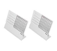 2 Pièces Calendrier Perpétuel de Bureau en Aluminium Métal Décoration | Format Léger pour Table ou Espace D’étude, Style Moderne, Convient aux Étudiants et Petits Commerces