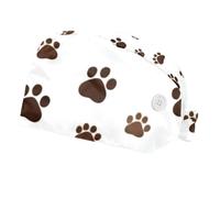 2 pièces,calots de Chirurgie pour Femmes,Calot de Bloc，Calot de Bloc Infirmier/infirmière,pour l'infirmière,Empreintes de Pas de Chien et de Chat