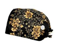 2 pièces,calots de Chirurgie pour Femmes,Calot de Bloc，Calots de Chirurgien,pour Le Chirurgien,Motif de Fleurs rétro