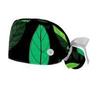 2 pièces,calots de Chirurgie pour Femmes,Calot de Chirurgie pour Hommes，Calots de Chirurgien,pour Le Salon de beauté,Plante à Feuilles