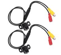 2 Pièces Caméra de Recul Grand Angle Abs Noir pour Voiture | Vue Avant et Arrière en Marche Arrière, Support Externe Simple, Usage Automobile, Kit Manuel et Sachet