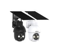 2 pièces Caméra Surveillance 2K HD 3MP Panneau Solaire Extérieur sans Fil Détection PIR Compatible Alexa et Google Home