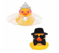2 Pièces Canards de Mariage Canard de Bain Mariée & Marié Mini Couple de Canards en Caoutchouc pour Cérémonie Cadeau Souvenir Bénédiction Nuptiale