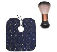 2 Pièces Cape de Coiffure Garçon et Filles Motif Étoilé | Polyester Pongé Noir, Tombé Fluide et Antistatique, Usage Maison ou Salon, Style Élégant