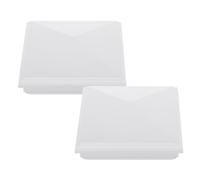 2 Pièces Capuchon Carré pour Poteau de Clôture en PVC 5 Pouces | Style Anglais Classique, Sommet Pyramidal, Ajustement Serré, pour Terrasse et Porche, Finition Lisse