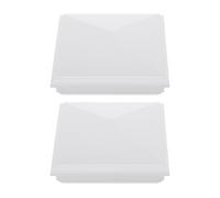2 Pièces Capuchon de Poteau en PVC, Carré Pyramidal Style Anglais | Vinyle Plastique, Finition Lisse et Blanche, Ajustement Serré, pour Poteaux Métal, Porches, Clôtures et Portails