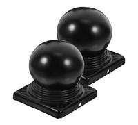 2 Pièces Capuchons de Poteau de Clôture Noirs en Métal Galvanisé | Tubes Carrés 100mm, Ornement Moderne, Installation Facile, Portail, Villa, Bois, Usage Extérieur