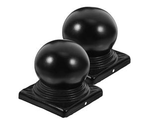 2 Pièces Capuchons de Poteau de Clôture Noirs en Métal Galvanisé | Tubes Carrés 100mm, Ornement Moderne, Installation Facile, Portail, Villa, Bois, Usage Extérieur