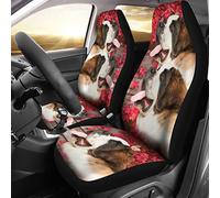 2 pièces Car Seat Cover Incroyable Impression De Chien Saint Bernard Couvre Siège Voiture Interieur Housses Siège Auto Duster Protecteur De Voiture Couvre pour Sedans, Trucks, Auto, 52X138Cm