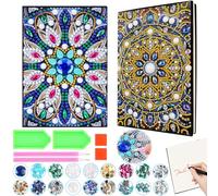 2 pièces carnet de Notes Diamond Painting Mandala a5 carnet, Diamants pour Adultes et Enfants à partir de 6, 7, 8, 9, 10 Ans, Bricolage Fille Cadeau Fille 10 Ans