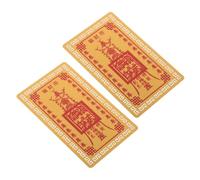 2 Pièces Carte Amulette Feng Shui, Style Chinois Traditionnel | Cartes D’augure Chinoises, Finition Gravée, pour Portefeuille et Porte-cartes, Décoration Compacte, Idée Présent