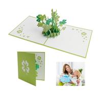 2 Pièces Carte D'anniversaire 3D Pop Up Trèfle À Quatre Feuilles, carte Pliable De Vœux Carte De Convalescence, pour Vœux, Anniversaires, Cadeaux, Bon Rétablissement